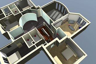 draw a 3d floorplan of your home or building