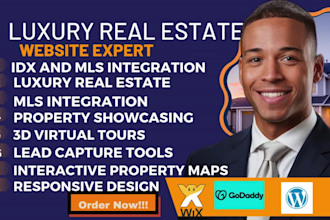 develop a custom luxury real estate website with  mls idx integration