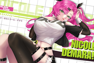 draw anime style illustration, vtuber, character design and fanart