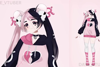 design live2d vtuber model, custom png tuber designs, anime character live2d