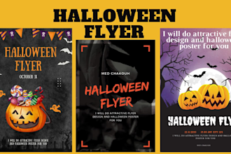 do attractive flyer design and halloween poster for you in 12 hours