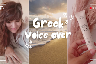 record a natural voice over for your video in greek, german, english