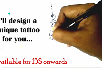 Big Deals!  create a unique realism tattoo design within 24 hours