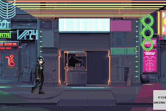 do pixel art animation, sprite animation, pixel animated gif, pixel background