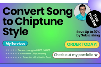 convert your song to 8, 16 bit version