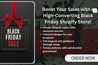 design black friday shopify store, shopify store website