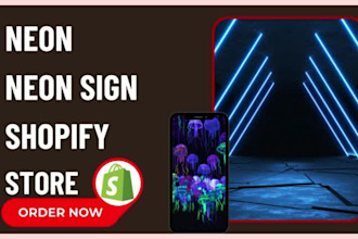 design neon shopify website neon store neon dropshipping store neon sign website