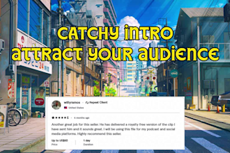 produce intro music jingles for podcast, youtube under 24h