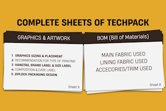 make technical sketch clothes and apparel for you