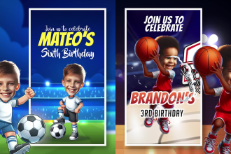 create custom animated birthday invitation video with your kids photo