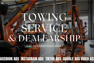 car towing websites, towing truck leads facebook google ads landing page website