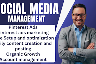 be your social media marketing manager, content creator, pinterest ads marketing