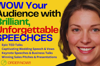 write brilliant speech, tedtalk for any occasion, wow wedding speech, vows