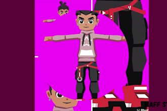 rig texture animate game ready retro low poly 3d model in ps1 n64 y2k style