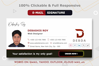 design clickable HTML email signature and animated email signature