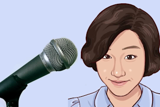 record your message in my youthful female voice with american english