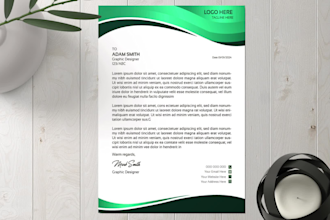 design professional, creative, editable letterhead
