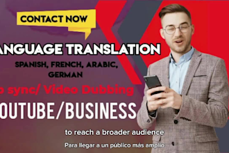 dubbing or translating your video into english, german, french, spanish or more