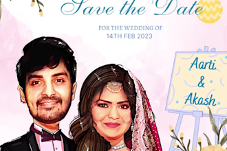 design a beautiful vector portrait, wedding caricature and any vector art