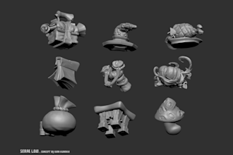 create stylized low poly 3d models for game, or render, props with texture