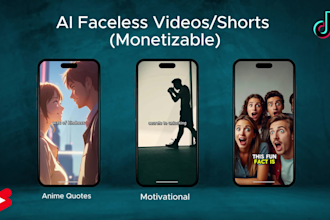 create monetizable ai faceless videos for tiktok, youtube shorts and reels