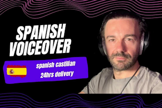 record a male voice with a castilian spanish accent