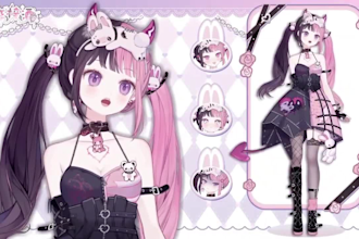 draw and rig live2d model vtuber model live2d vruber rigging vtuber commission