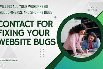 fix bugs on your wordpress, woocommerce, or shopify website