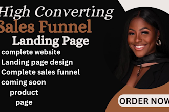 build your landing page product page leads and complete sales funnel website
