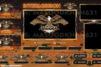 design animated twitch overlay and stream package