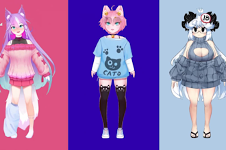 draw and also rig live2d character of your design