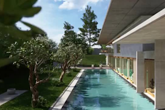 layout 3d fashion villa,interior living space,patio, 3d landscape pool,d5 render