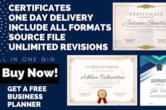 design professional, diploma, award and gift certificates