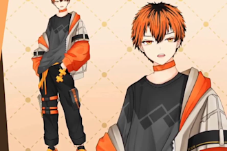 create live 2d vtube model, live 2d igging, vtuber commission, vtuber model