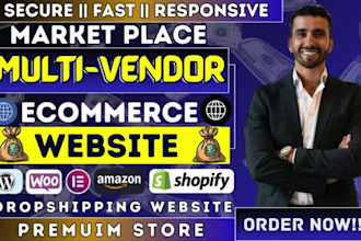 create woocommerce multi vendor marketplace website, ecommerce online store