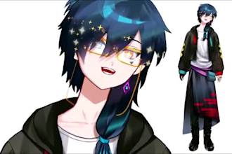 draw and rig 2d vtuber model anime vtuber commission live2d rigging 4 streamer