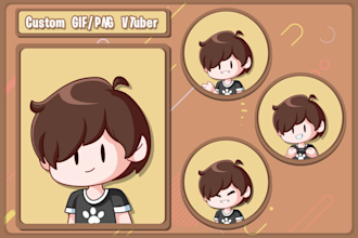 draw express png tuber or gif tuber in cartoon style