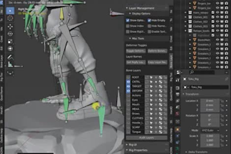 do blender 3d character rigging,control rigging,facial rig,ik fk,iclone,auto rig