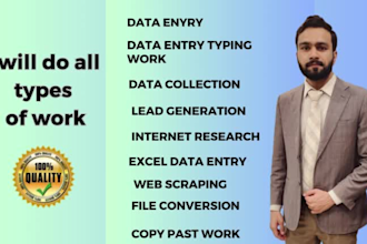 handle tasks data entry, typing, data collection, and copy pasting