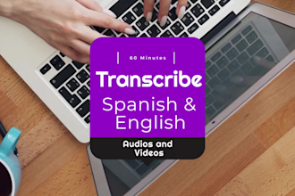 transcribe audio to text in spanish english very fast