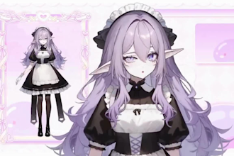 draw and rig live2d vtuber model, 2d vtuber model, live 2d vtuber commission