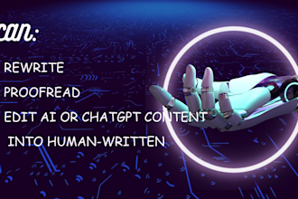 rewrite, proofread, and edit ai, chatgpt content  into human written