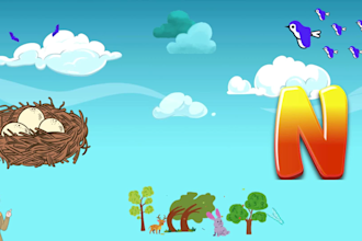 do professional kids book cover design, learning videos, motion animation