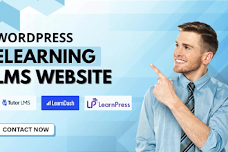 build wordpress elearning lms educational website with learndash