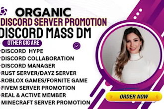 promote minecraft fivem server promotion,dayz, rust,discord mass dm,fortunite
