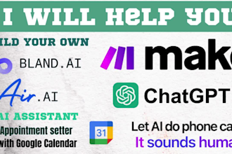 automate bland or air ai with chatgpt and google calendar make com API webhook