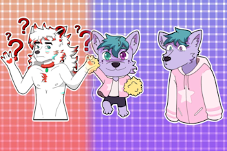 make an animated furry sticker for you