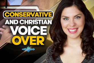 record conservative christian republican american female voice over political ad