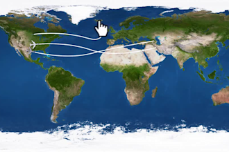 create travel map route animation video