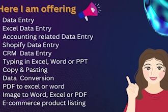 be your virtual assistant for data entry, typing, copy paste and web research